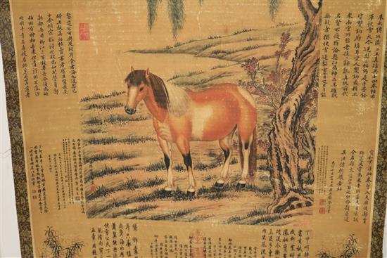 A Chinese scroll, after Castiglione